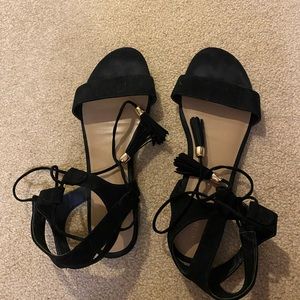 Black sandals from Target with tassels
